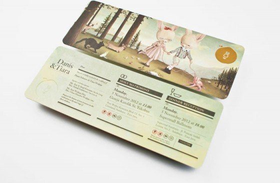 Kreative Hochzeitseinladung mit Illustration