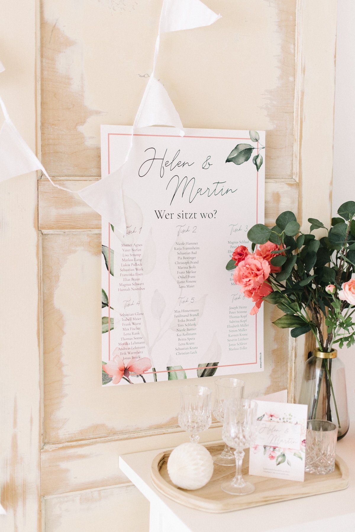 Poster mit Sitzplan zur Hochzeit von Printkiss