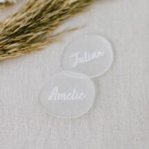 personalisierte Namensschilder Acryl oval