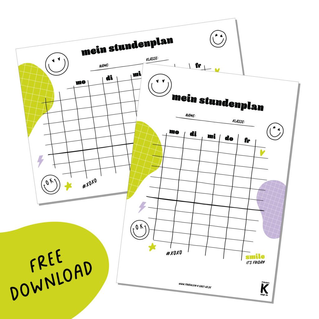 Smiley Stundenpläne Produktbild