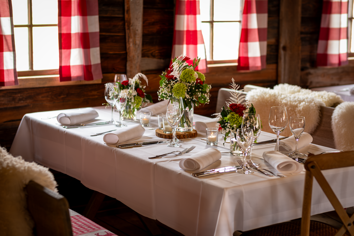 Tischdeko Hochzeitsocation Winter