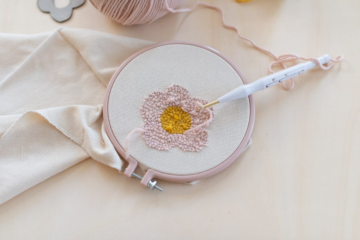 punch needle patch sticken diy