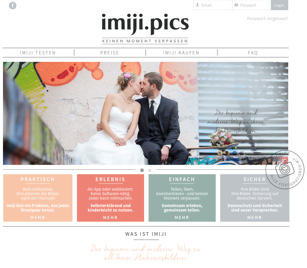 Imiji Hochzeitsbilder sammeln und teilen