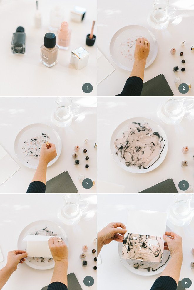 Anleitung: Grußkarten mit Nagellack marmorieren diy-anleitungen-papier-marmorieren-mit-nagellack