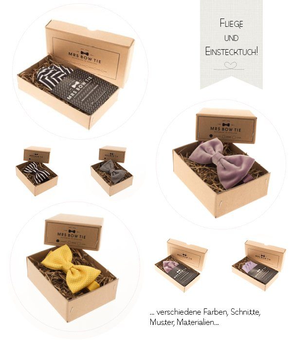 Fliege und Einstecktuch für den Bräutigam