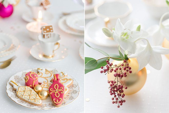 Weihnachten 2015 Dekoration gold lila pink2