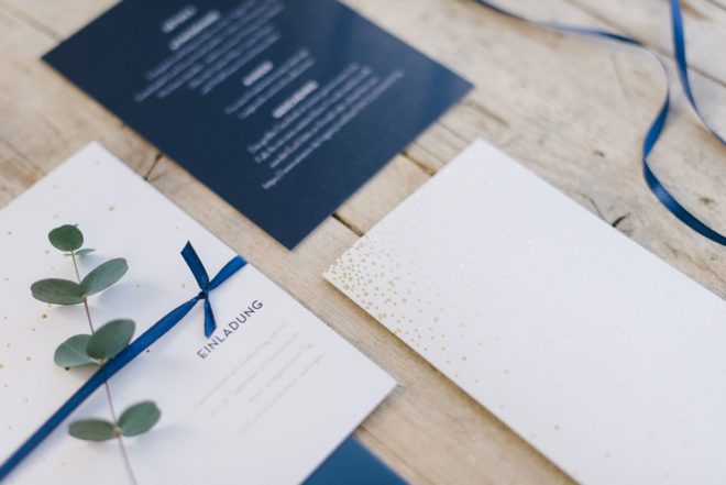 Einladung Dunkelblau Gold Geburtstag