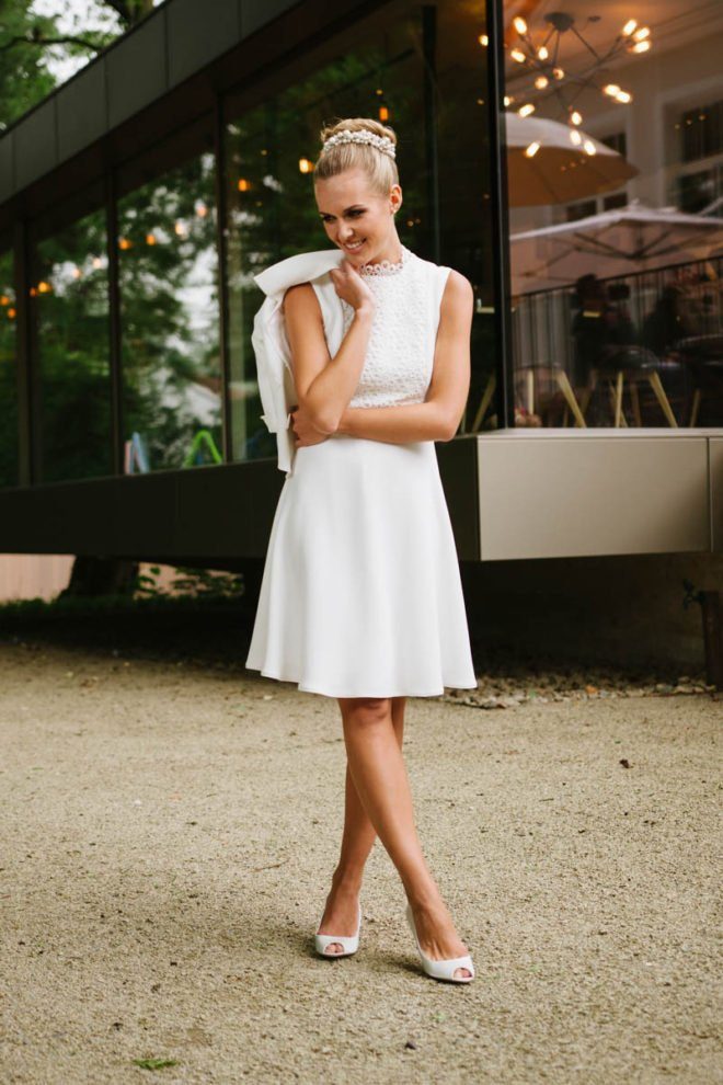 kuessdiebraut kurzes Brautkleid